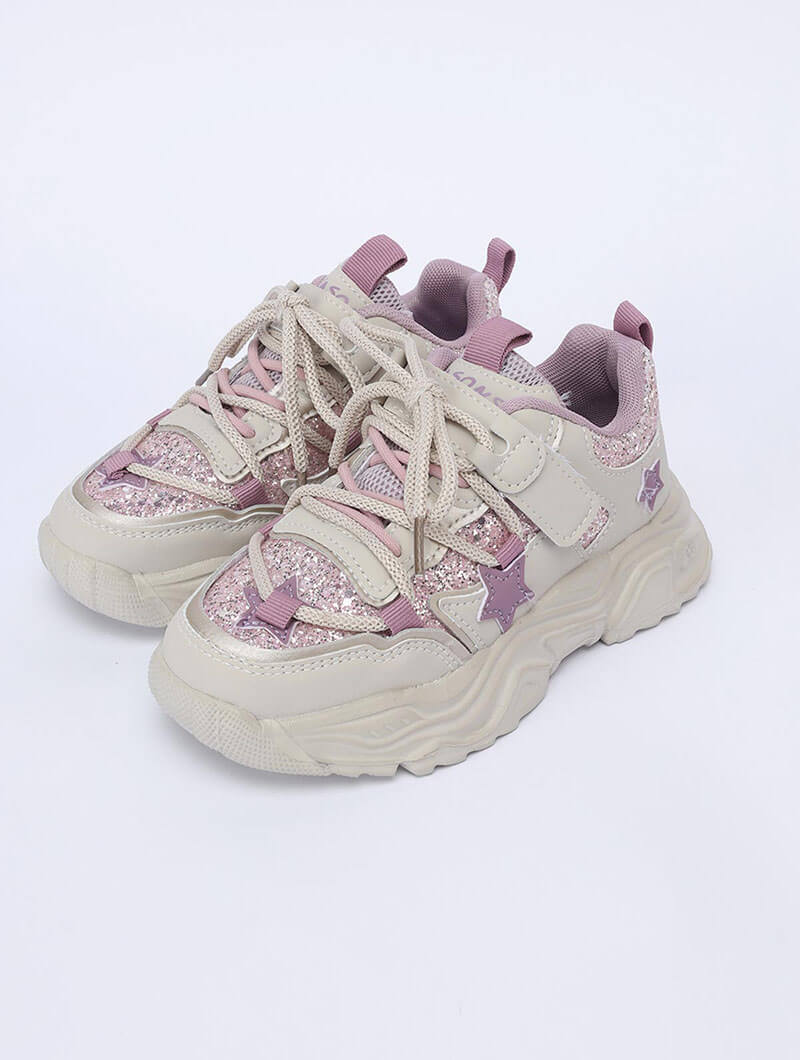 Baskets compensées à paillettes